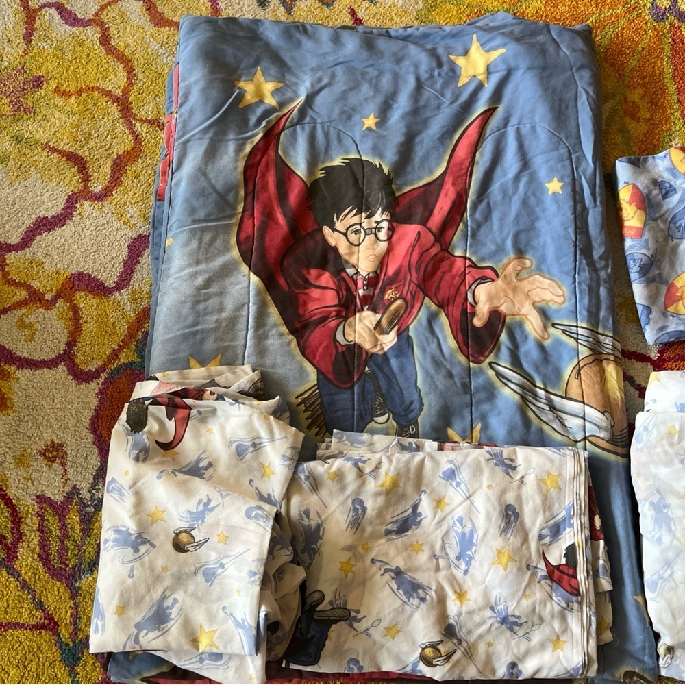 VINTAGE 2001 HARRY POTTER TWIN SHEET SET WITH COMFORTER - Picture 2 of 6